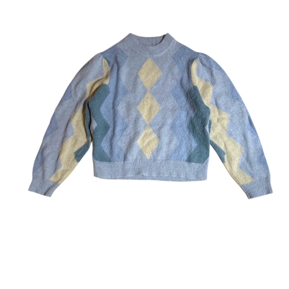 J.Crew Blue Argyle Sweater size L